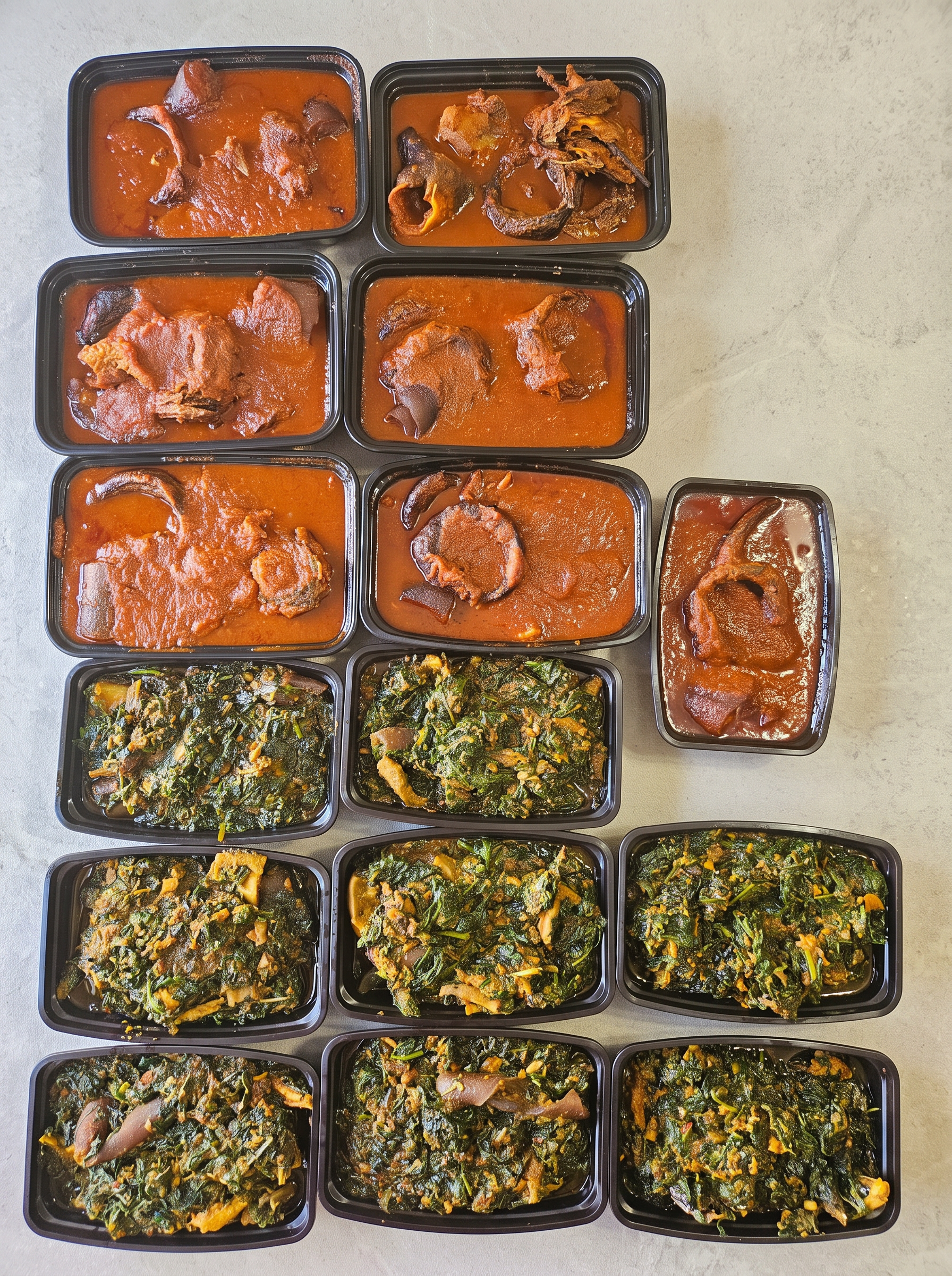 Our efo riro and stew pans